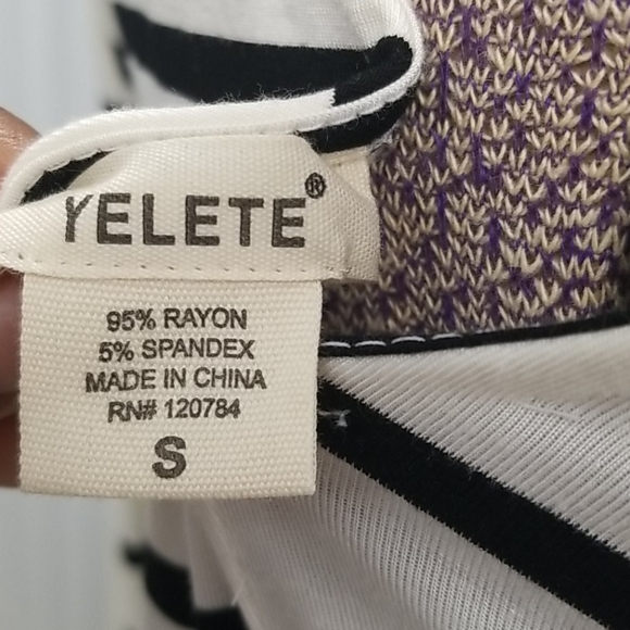 Yelete Cream with Black Stripes Dress - Picture 4 of 5